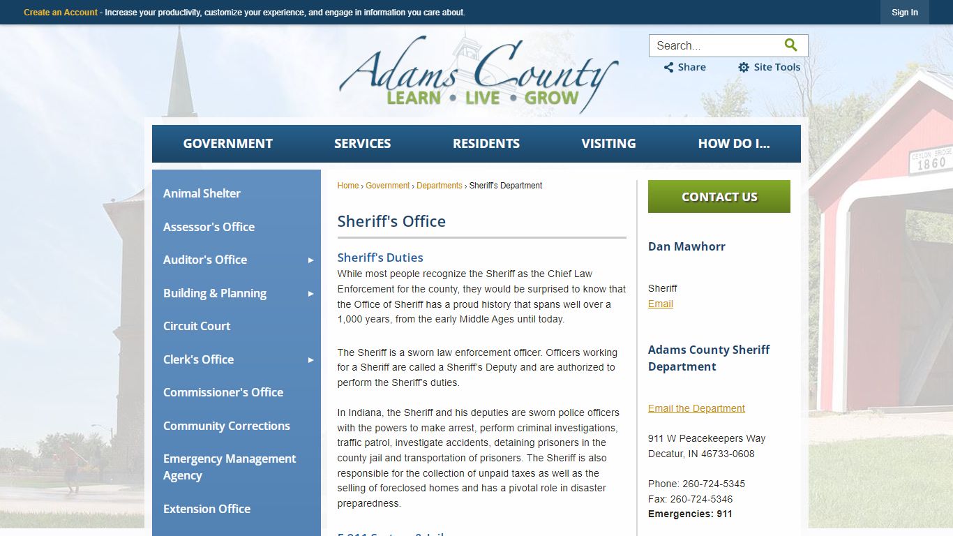 Sheriff's Office | Adams County, IN - Official Website